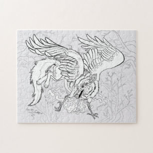 Color Your Own Raven Gryphon Jigsaw Puzzle