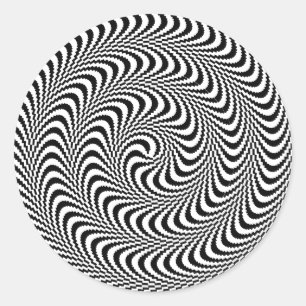 Colorable Optical Block Spiral Classic Round Sticker