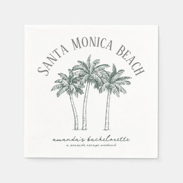 Colorable Palm Tree Bachelorette Party  Napkin (Front)