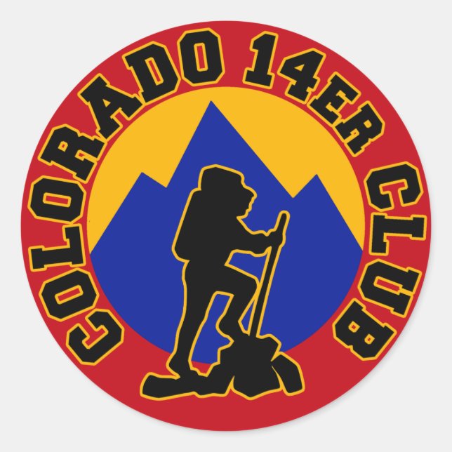 Colorado 14er Club Classic Round Sticker (Front)