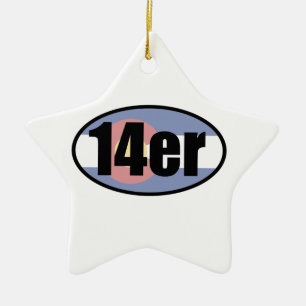 Colorado 14ers ceramic tree decoration
