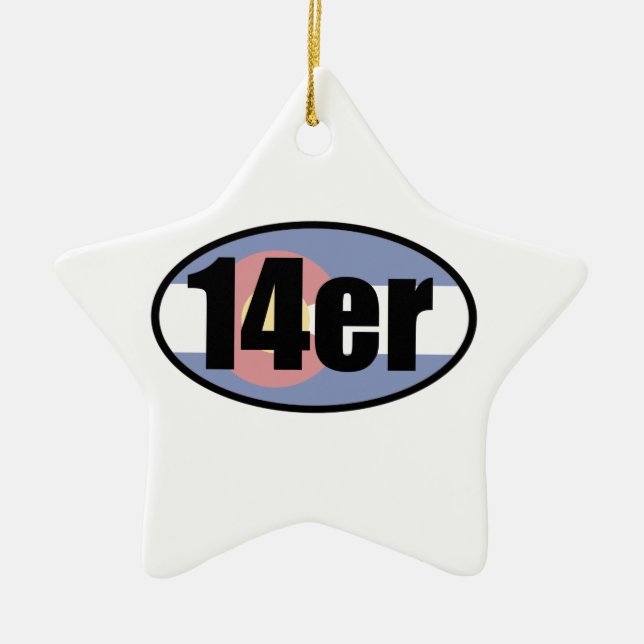 Colorado 14ers ceramic tree decoration (Front)