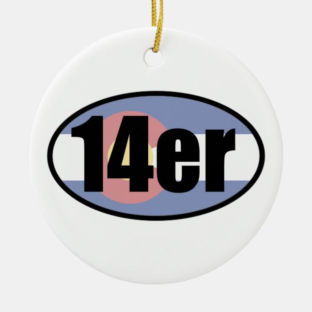 Colorado 14ers ceramic tree decoration (Front)