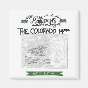 Colorado 14ers Fourteeners Design Magnet