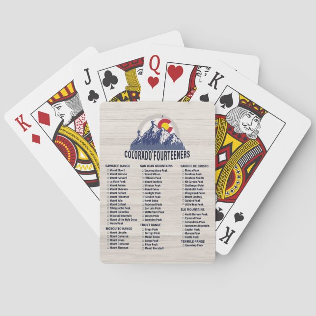 Colorado 14ers Fourteeners Mountain Climbing Playing Cards (Back)