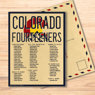 Colorado 14ers Fourteeners Mountain Climbing Postcard