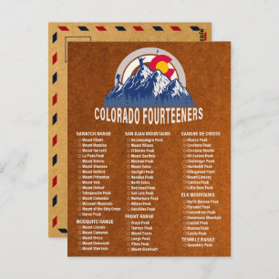 Colorado 14ers Fourteeners Vintage Mountain Climb Postcard