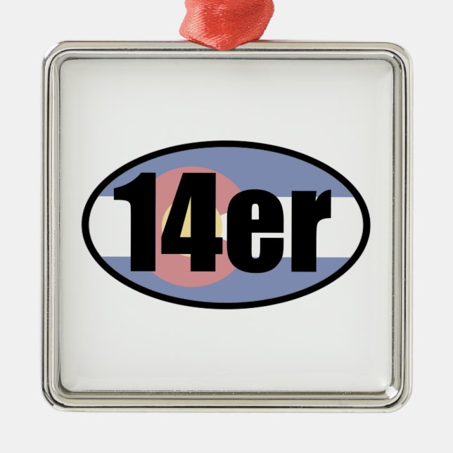Colorado 14ers metal tree decoration (Front)