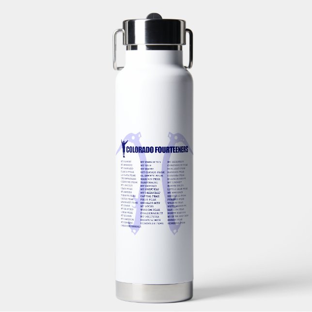 Colorado 14ers  water bottle (Front)