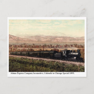 Colorado 1895 Locomotive Adams Express Company Postcard