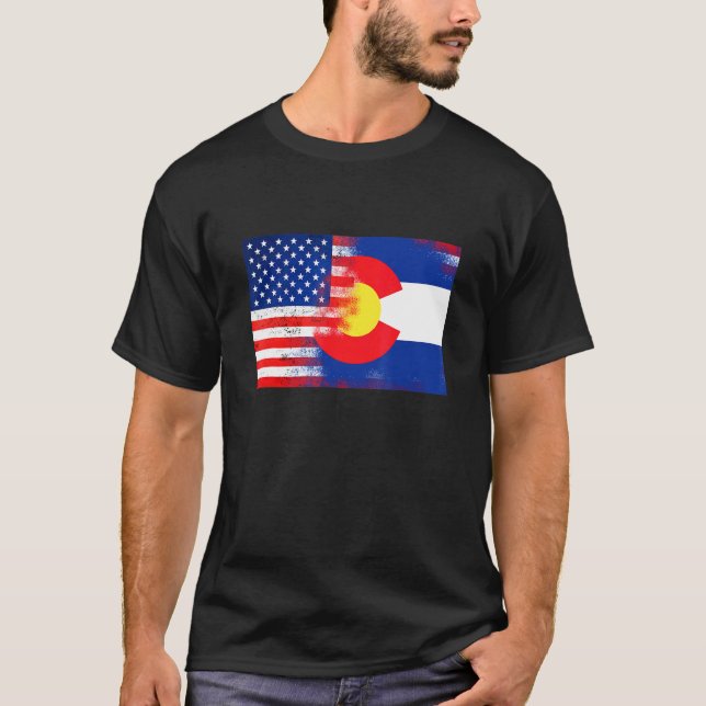 Colorado American Flag Fusion Essential T-Shirt (Front)