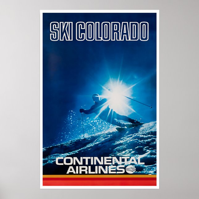 Colorado Art Ski Poster Continental Airlines (Front)