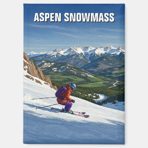 Colorado Aspen Snowmass Skier Skiing Magnet
