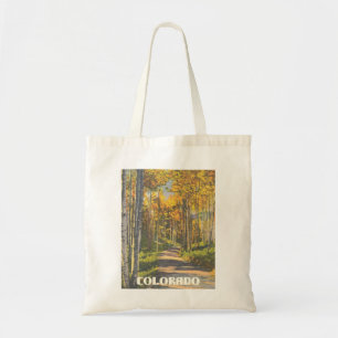 Colorado Aspen Trees Vintage Image Tote Bag
