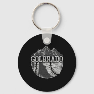 Colorado Baseball Fan Tee Vintage Rocky Mountains Key Ring