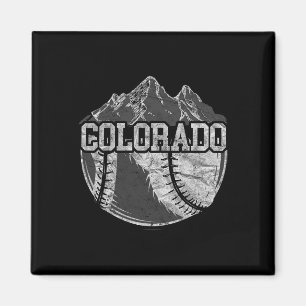 Colorado Baseball Fan Tee Vintage Rocky Mountains Magnet