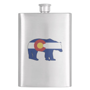 Colorado Bear Flag Hip Flask