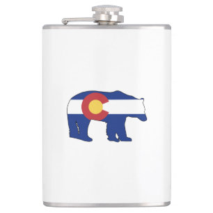 Colorado Bear Flag Hip Flask