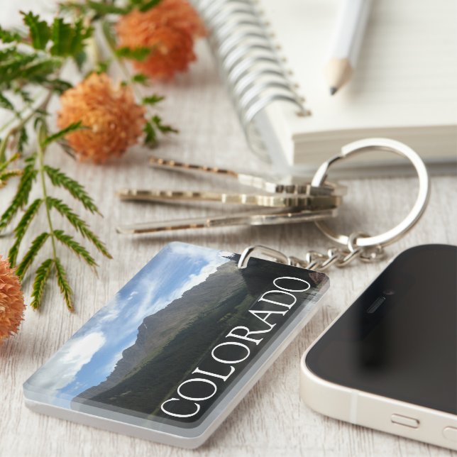 Colorado Beautiful Mountains Serene Lake Keychain (Front Right)