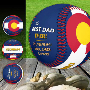 Colorado Best Dad, patriotic USA, Colorado Flag Baseball