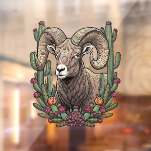 Colorado Bighorn Sheep And Claret Cup Cactus