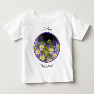 Colorado Blue Columbine Painting - Original Art Baby T-Shirt