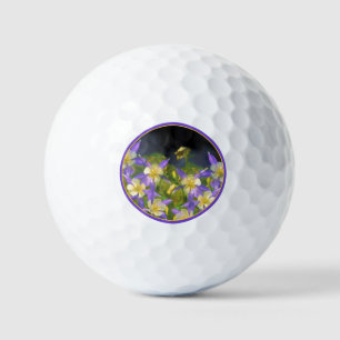 Colorado Blue Columbine Painting - Original Art Golf Balls