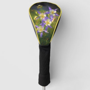 Colorado Blue Columbine Painting - Original Art Golf Head Cover