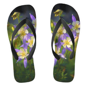 Colorado Blue Columbine Painting - Original Art Jandals
