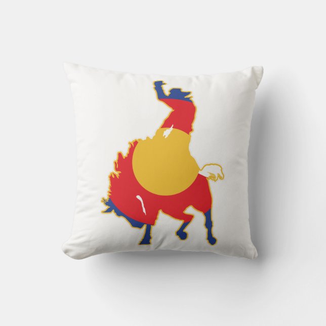 Colorado Bucking Bronco Cowboy Cushion (Front)