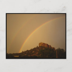 Colorado Castle Rock Double Rainbow Postcard