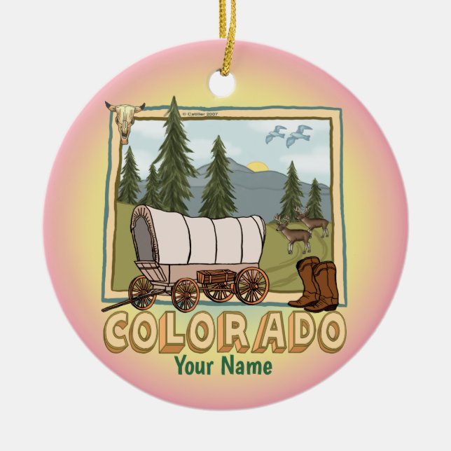 Colorado  ceramic tree decoration (Front)