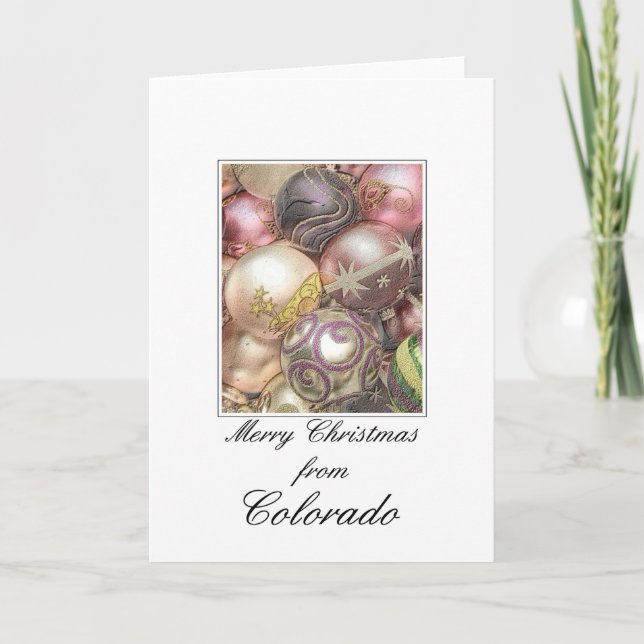Colorado  Christmas Card, state specific Holiday Card (Front)