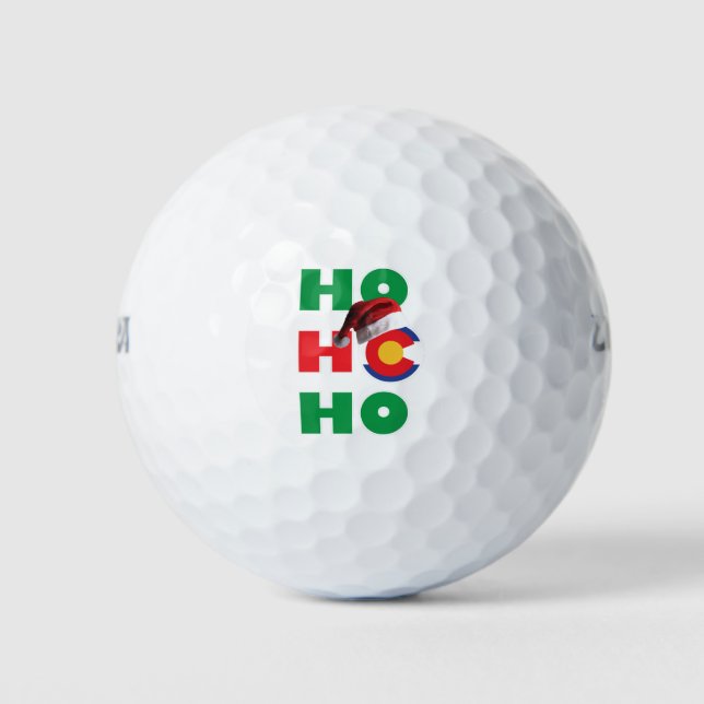 Colorado Christmas Santa Hat Golf Balls (Front)