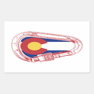 Colorado Climbing Carabiner Rectangular Sticker