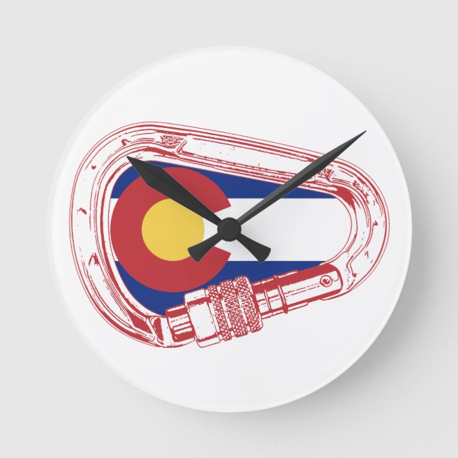 Colorado Climbing Carabiner Round Clock (Front)