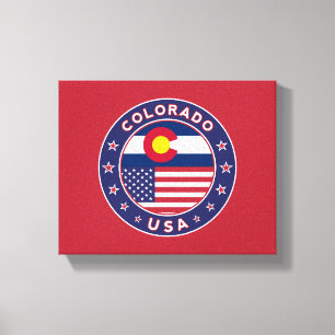 Colorado, Colorado State, Colorado poster, red bg Canvas Print