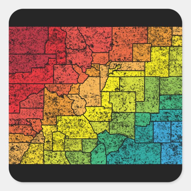 colorado colour counties square sticker (Front)
