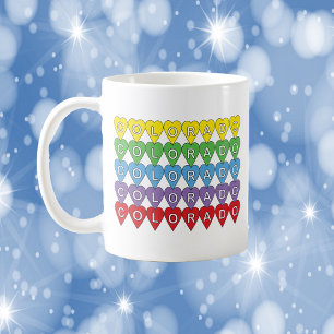 Colorado Colourful Hearts Pattern Coffee Mug