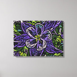 Colorado columbine canvas wrap print