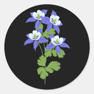 Colorado Columbine Flower Wildflower Nature Hiking Classic Round Sticker