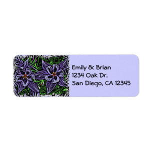 Colorado columbines return address labels