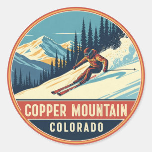 Colorado Copper Mountain Skiing Magnet Classic Round Sticker