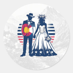 Colorado Couple Classic Round Sticker