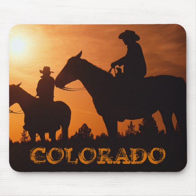 COLORADO cowboys on horses mousepad (Front)
