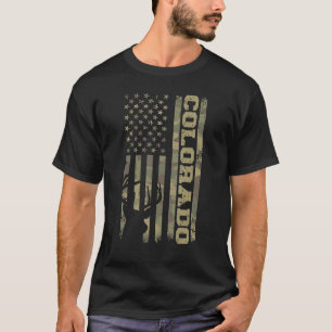 Colorado Deer Hunter Vintage Deer Hunting Camo USA T-Shirt