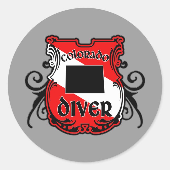 Colorado Diver Classic Round Sticker (Front)
