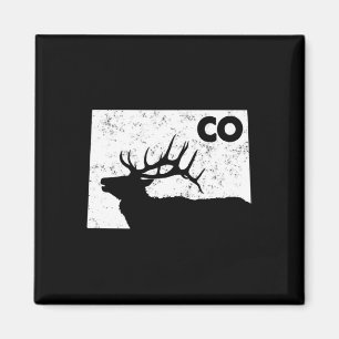 Colorado Elk Hunting - Bull Elk State Shape  Magnet