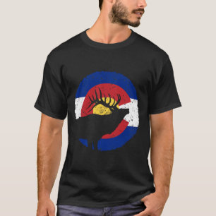 Colorado Elk Hunting T Shirt Co State Flag Hunter 