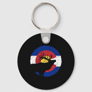 Colorado Elk Hunting T Shirt Co State Flag Hunter Key Ring